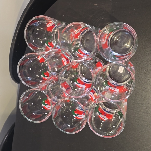 Mid century Modern Vintage Santa Claus Christmas drinking glasses set of 9 - Picture 5 of 8